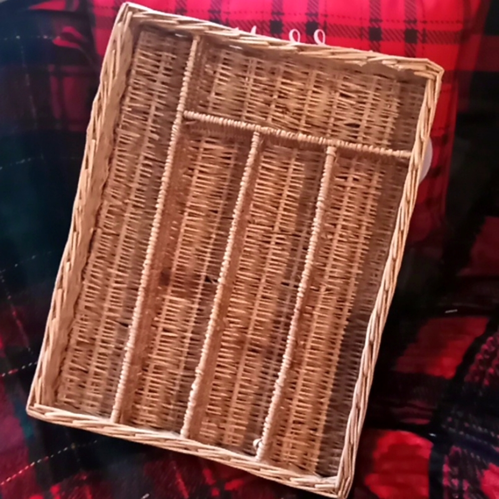 Wicker storage L 14.5  W 11"